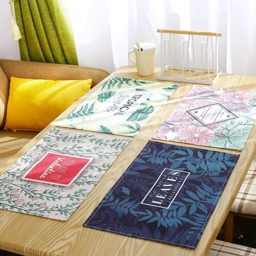 Flax Waterproof Placemat Fabric Mat Multifunctional Table Mat Polyester Home Decoration Products