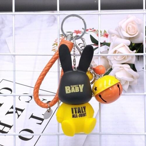 Cartoon keychain cute vinyl bunny doll key chain ring bag pendant creative gift