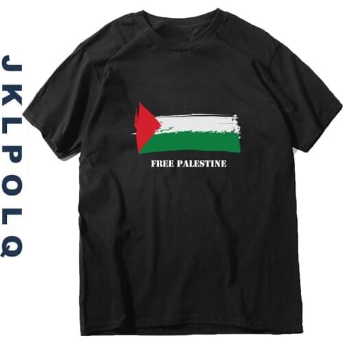 JKLPOLQ Summer Streetwear Oversize Mens T-Shirt Women Tees Free Palestine Printing Short Sleeve EU Size XS-3XL
