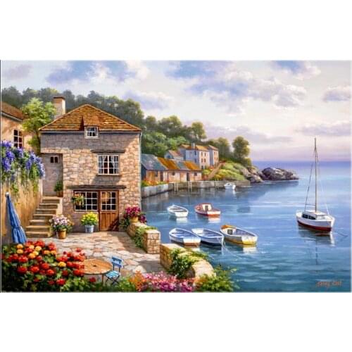 Embroidery Counted Cross Stitch Kits Needlework - Crafts 14 ct DMC color DIY Arts Handmade Decor - Harbor Garden