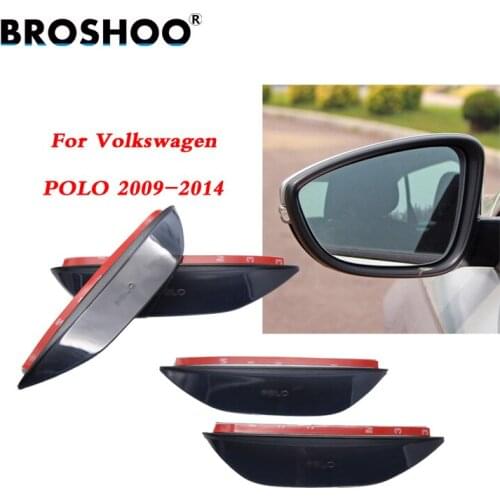 BROSHOO Car Rear View Side Mirror Sticker Rain Eyebrow Accessories For Volkswagen POLO 2009-2014 Car Styling