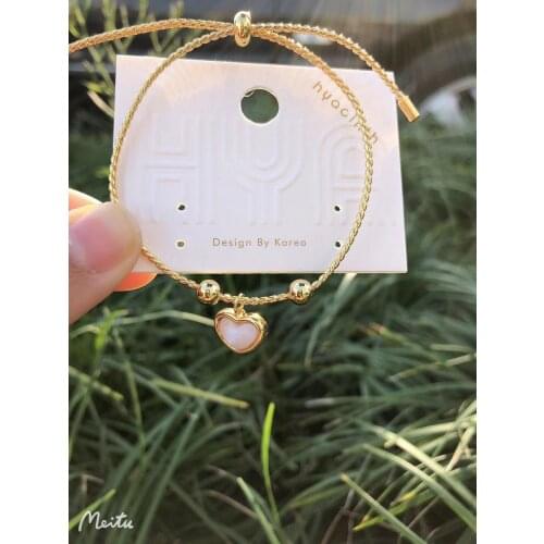 New Natural Fresh Water Pearl Fashion Simple Bracelet Heart For Women Wedding Party Eco Brass Endding with 14k Real Gold 2021HOT