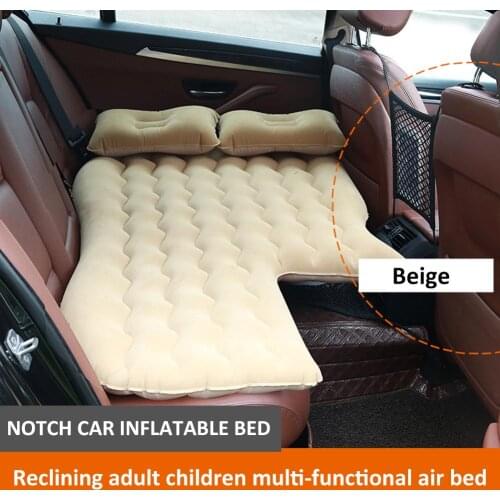 Portable Inflatable Car Air Mattress With Pump Travel Camping Vacation Back Seat Blow-Up Sleeping Pad Truck SUV Minivan Compact