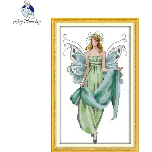 Joy Sunday The Spirit of Flowers Decor Painting Counted Printed 11CT 14CT Chinese Cross Stitch Kits Needlework Sets Embroidery