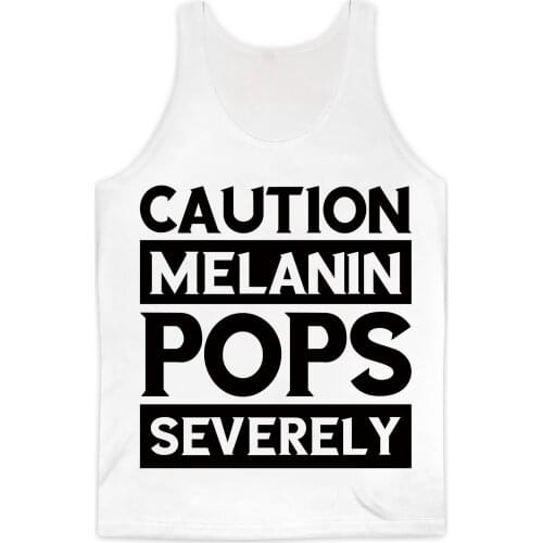 REAL American SIZE Caution - Melanin Pops Severly - Melanin Queen Sublimation Print Tank Top