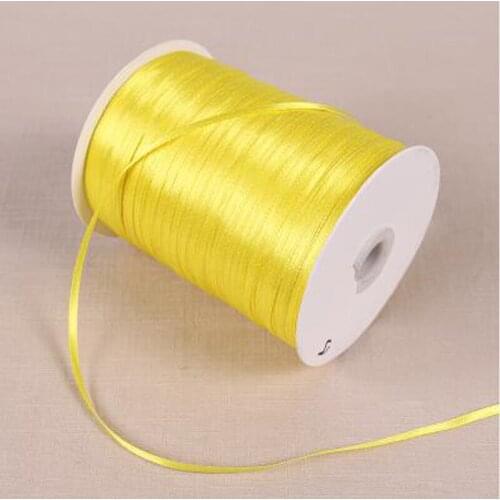 REDJCK 3 mm Width Satin Ribbons 20/50/100 Yards Polyester Silk Fabric Ribbon DIY Material For Gift Cake Box Pack Decoration