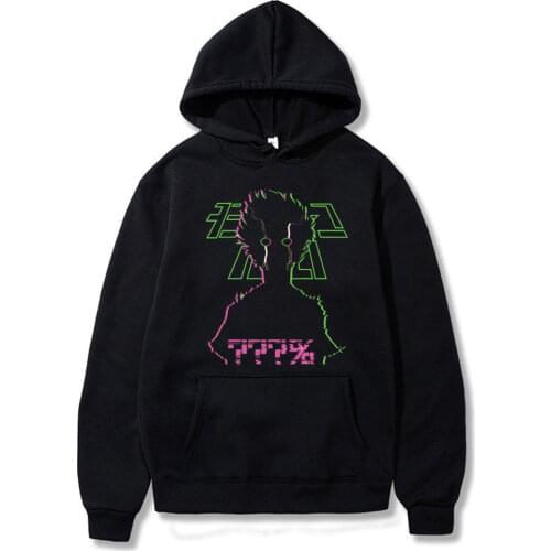 Mob Psycho 100 Split Face Hoodie New Authentic Sweatshirt Anime Men Long Sleeve Hip Hop Tees Tops