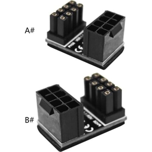 A TX 8 pin Male 180 Degree Angled to 8 Pin Female Power Adapter for GPU Desktops Graphics Card