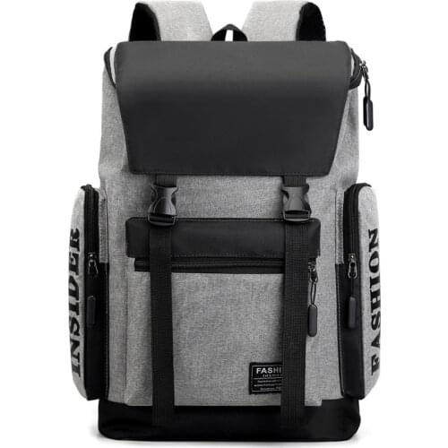 Outdoor Waterproof Decompression School Bag Mens Junior High School Students Simple Casual Color Contrast Travel Backpack