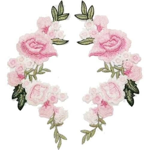 Water Soluble Color Flower Symmetrical Embroidery Applique Soft Flower Patch Sewing Clothes Decorative Fabric Sticker