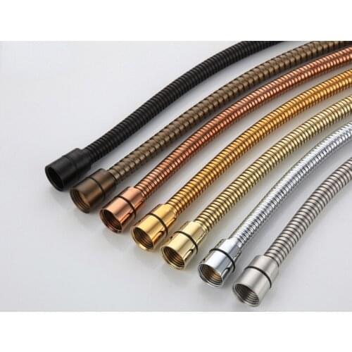 High Quality Black Shower Hose Bathroom Fitting Stainless Steel Soft Bath Tube 1.5 Meter Water Pipe Chrome,Burshed Gold,Grey