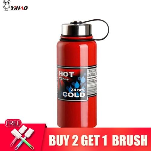 YiHAO 900ML 1200ML Large Capacity 304 Stainless Steel Vacuum Flask Cup Environmental Protection Convenient Outdoor Sports Cups