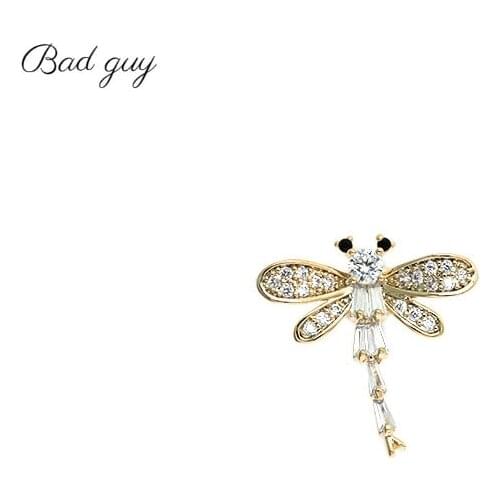 Zircon Dragonfly Brooch Pin for Womens Vitage Animal Brooch Jewelry Clothes Scarf Buckle Garment Accessories Fine Jewelry Gifts