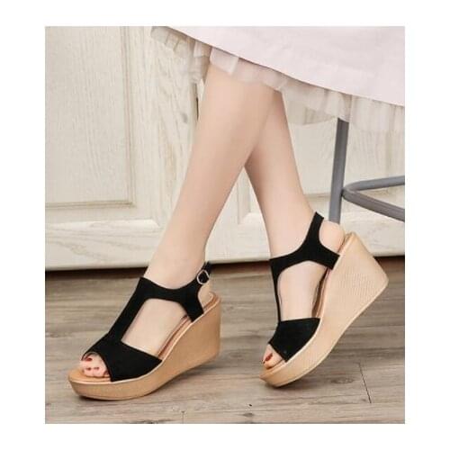 Womens non-slip wedge sandals with casual buckles in summer