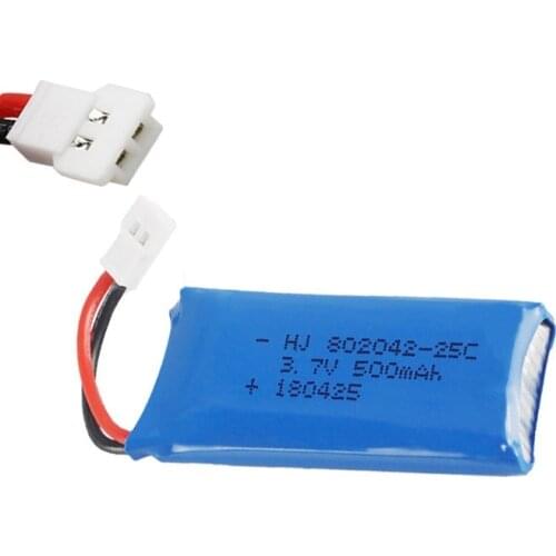 1-10Pcs 3.7V 500mah 802042 Lipo Battery For Udi U816A U941 U927 H43 wifi818 JXD385 H107 V252 F186 lithium battery 3.7V 500mah