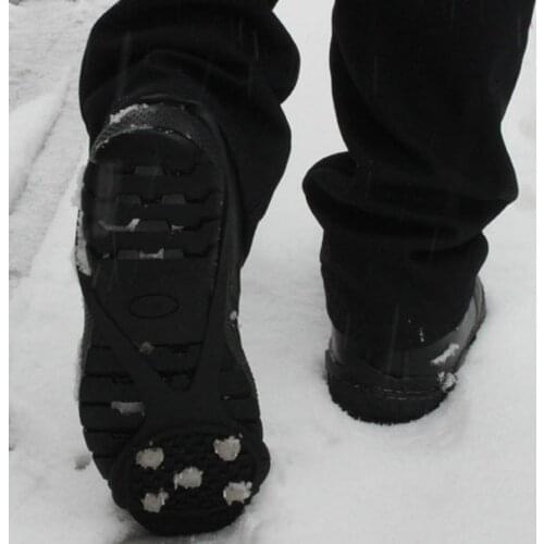 10 Studs S M L XL Universal outdoor Safety Anti-Skid Snow Ice Climbing Shoe Spikes Grips- Crampons Cleats Overshoes