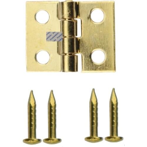 500Pcs/Lot Premintehdw 8*10MM MINI Tiny Brass Hinge With Nails Jewelry Chest Gift Wine Music Box Dollhouse