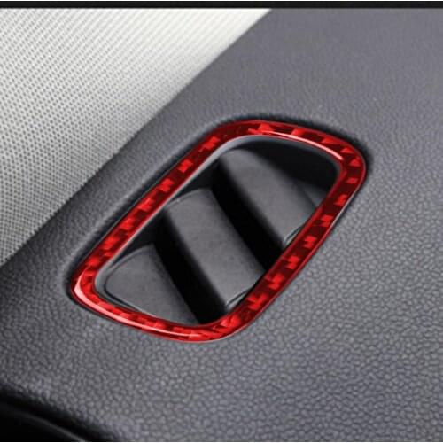 2pcs Genuine Carbon Fiber For BMW MINI F60 Car Dashboard Side Air Outlet Frame Cover Trim Styling Sticker