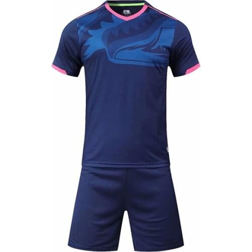 2019 2020 new soccer jerseys men sport running cycling football kits custom logo name number blue soccer uniforms suits