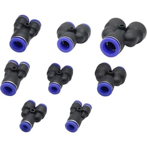 3 Way Port Y Shape 12mm 8mm 10mm 6mm 4mm 16mm OD Hose Tube Push in Quick Connector Misting System Slip-lock Reducing Joints 3pcs