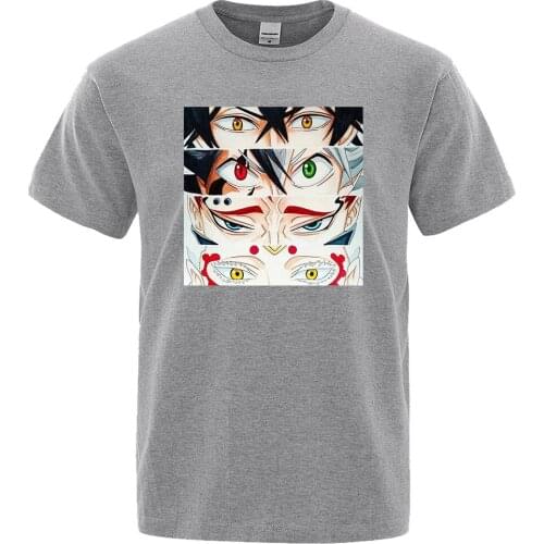 Black Clover anime Character eyes Print T Shirt Men Creativity Tee Clothes Loose Summer Tshirt Street Breathable Mens T-Shirts