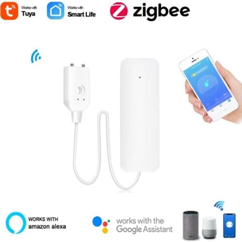 Zigbee Tuya WiFi Water Leakage Alarm Independent WiFi Water Leak Sensor Detector Flood Alert Overflow Alarm System Smart Home