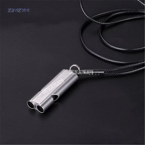 Double Pipe High Decibel Stainless steel Outdoor Emergency Survival Whistle Keychain Cheerleading Whistle NW20 High Quality