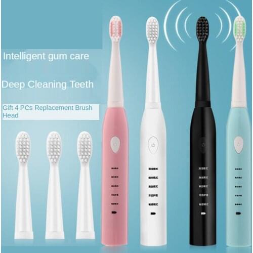 Electric Toothbrush Ultrasonic Adult Smart Charging Fully Automatic Vibration Five-speed Waterproof Soft Hair Couple Toothbrush