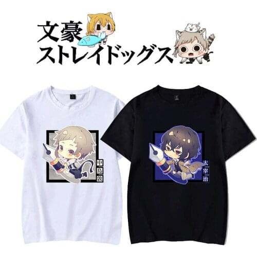 Anime Bungo Stray Dogs Dazai Osamu T Shirt Cosplay Unisex Adults Short Sleeve T-shirt Boys Girls Summer Tops Tee TShirts Casual