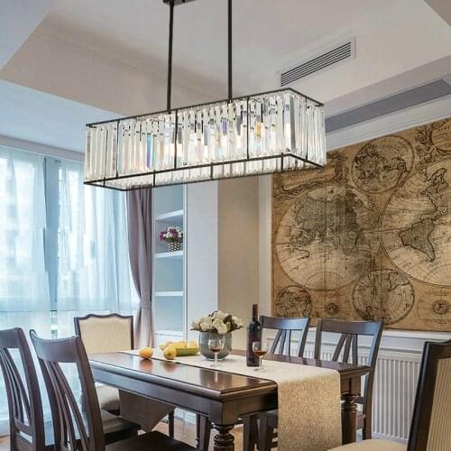 Crystal Chandelier Black Bronze Hanglamp Modern Chandelier with 3 Lights Dining Room Light Fixtures E27 Led Industrial Lamp