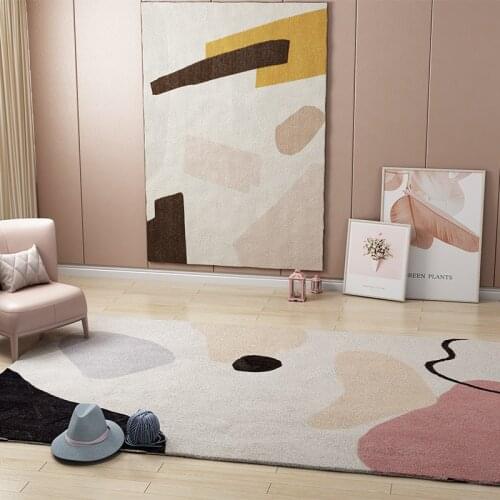 Alfombra Baño Tapis ковер Carpet Nordic Simple Morandi Abstract Living Room Family Home Bedroom Bedside Tea Table Rugs Floor Mat