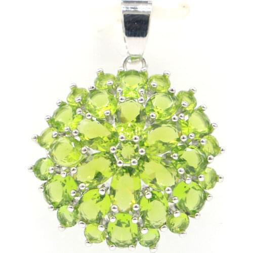 25x15mm Big Round Shape Gemstone 15x15mm Created Fire Rainbow Mystic Topaz Gift For Mother Silver Pendant