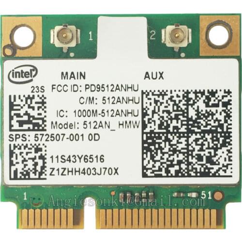 Mini pcie Card for Intel 512AN_MMW 5100 300M wireless N WiFi half card Lenovo IBM 43Y6517 hp 572507-001