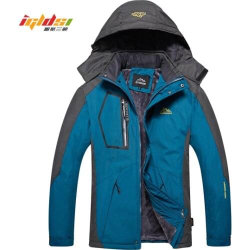 Mens Winter Thicken Jackets Snow Warm Fleece Coats Parkas Hooded Overcoat Windbreaker Waterproof Military Jacket Plus Size 5XL