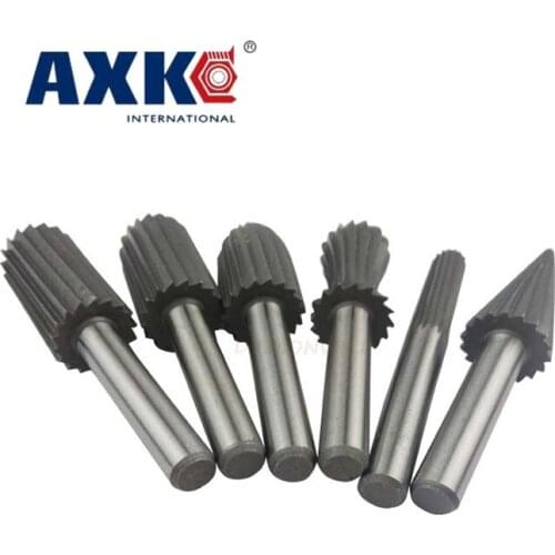 6 Sets of Hard High Speed Steel Rotary File Rotary Carving Knife Rotary Grinding Head Polishing Wood File