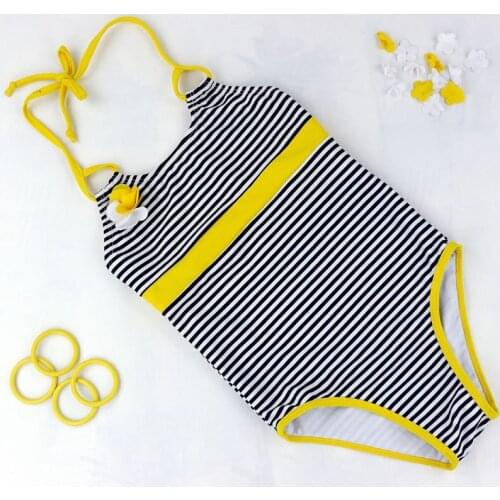 2020 New Quality Lovely Striped Baby Swimsuit Girl One Piece Swimsuit Childrens Swimwear For Girls Beach Wear Kids Bathing Suit