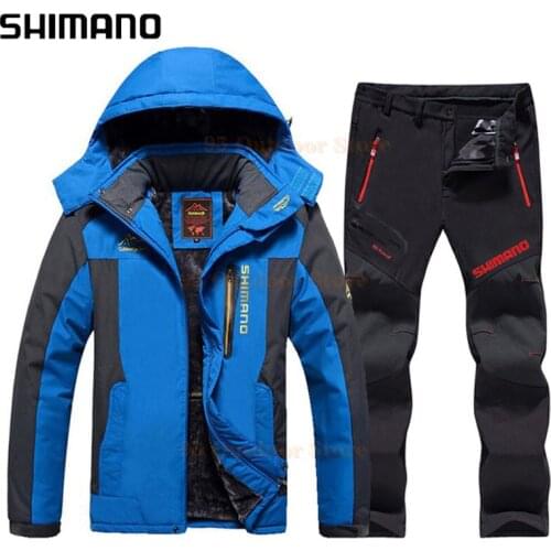 2022 New Mens Ski Suit Shimano Windproof Waterproof Thicken Warm Snow Coat Winter Fishing And Snowboarding Jacket and Pants Set