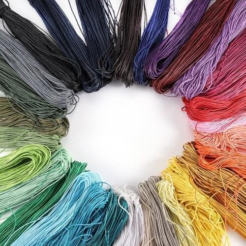 65m/Lot 1 mm Polyester Multicolor Handmade Braided Rope Bracelets Necklaces Beaded Cord Wax Wire for DIY Jewelry Making Supplies