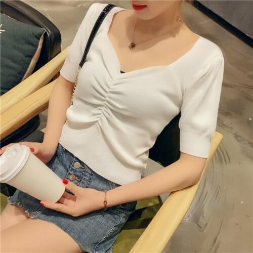 Floor, 3rd floor, 1st floor, B district) actual photo of the new summer knitted sweater of the 2019 Korean edition 18