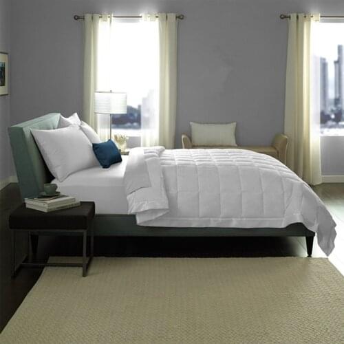 Down Blanket with Satin Trim 230 Thread Count 100% cotton twin filled 550 fp white duck down 100gsm for summer