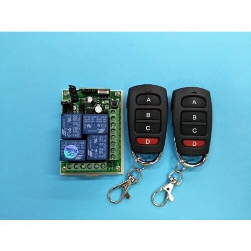 DC 12V 10A relay 4 channel RF Wireless Remote Control system Receiver Transmitter Electric door /window/ radio