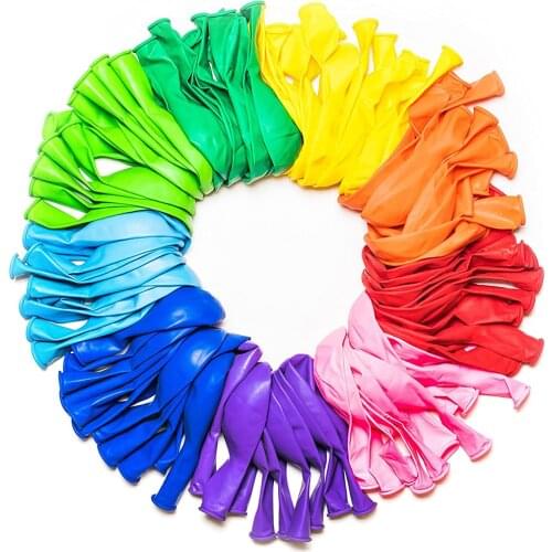 100pcs/lot Rainbow Balloons 12Inch Assorted Colors Latex balloons Birthday Party wedding Decoration baby shower Birthday Party S