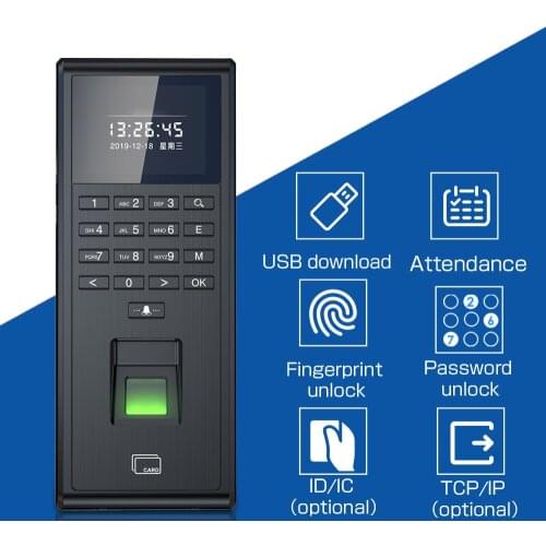 TCP/IP Fingerprint RFID 125KHZ Time Attendance Smart Door Access 13.56MHZ 1000 System Users Control Keypad Card Kit Standalone
