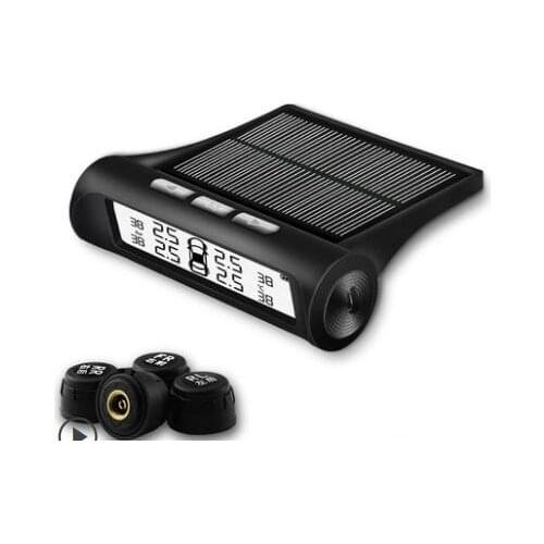 Smart Car TPMS Tyre Pressure Monitoring System Solar Power charging Digital LCD Display Auto Security Alarm Systems