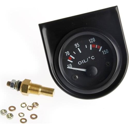 Universal 2 52mm LED Light Car Pointer Oil Temperature Temp Gauge 50-150 degree New for car accessories