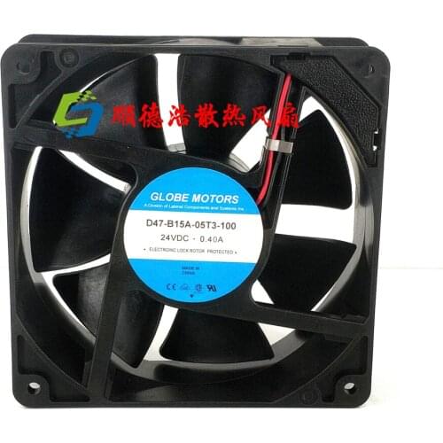 Globe Motors D47-B15A-05T3-100 Server Cooling Fan DC 24V 0.4A 120x120x38mm 2-wire