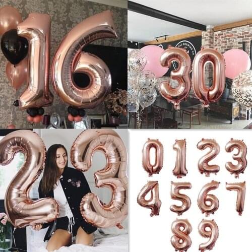 Giant Size 40Inch Blue Pink Rose Gold Big Number Foil Balloons 0-9 Birthday Party Decor Wedding Engagement Globos Kids Ball