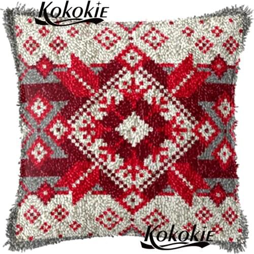 Crocheting Rug Yarn Pillowcase cross stitch kits embroidery needlework sets Christmas printed Cushion Mat Latch Hook Pillow