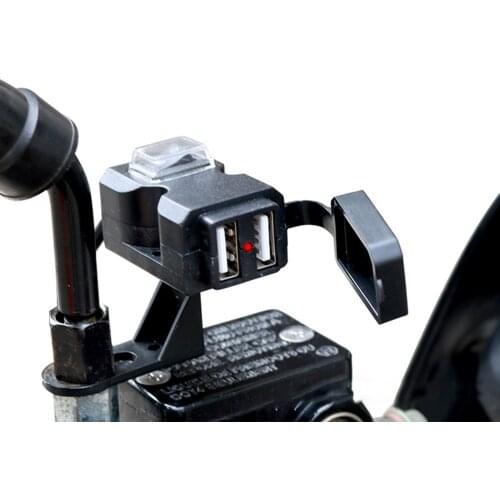 New Motorcycle Dual USB Port Charger 3.1A USB Charger Adapter With Waterproof Switch For Phone Tablet GPS Black