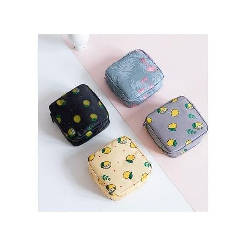 Women Waterproof Tampon Storage Bag Cute Sanitary Pad Pouches Makeup Lipstick Key Earphone Data Cables Organizer Storage Bag